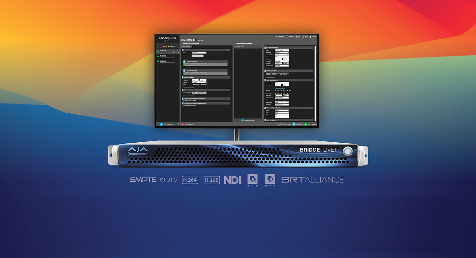 aja BRIDGE LIVE IP 多路影音編碼解碼暨傳送接收設備